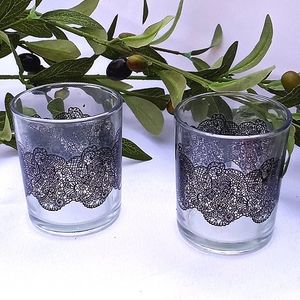 Lace Print Votive Holders